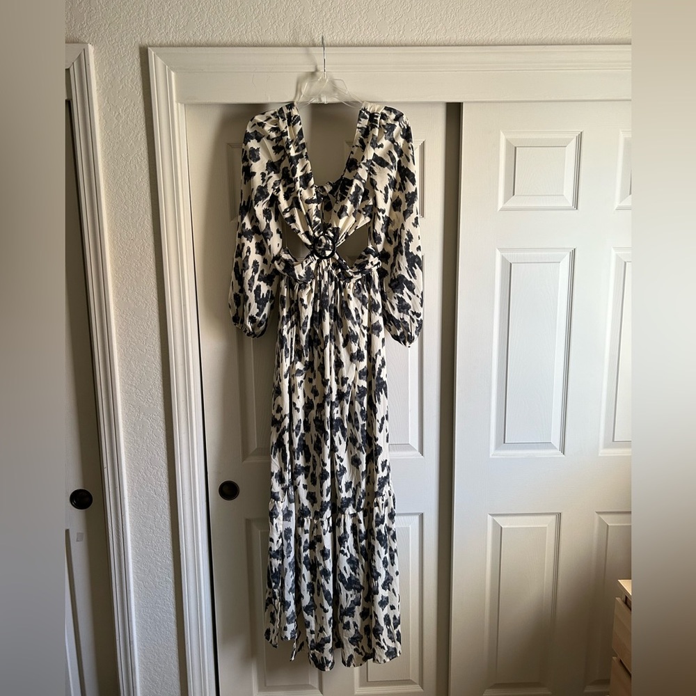 Fashion Nova Long Sleeve Cutout Maxi Dress